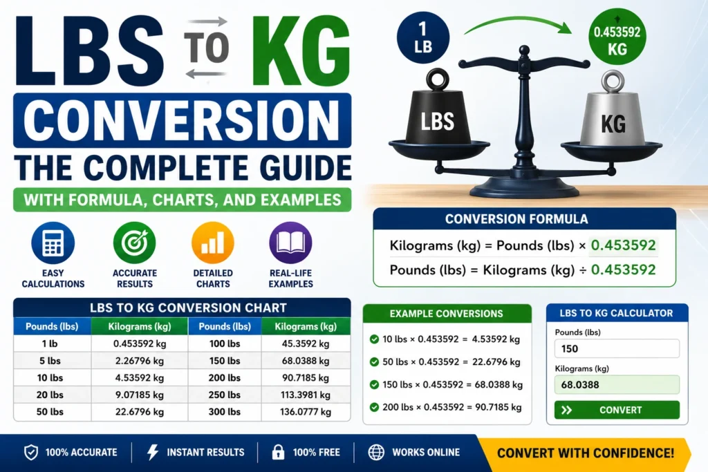 Lbs to Kg Conversion: The Complete Guide with Formula, Charts, and Examples